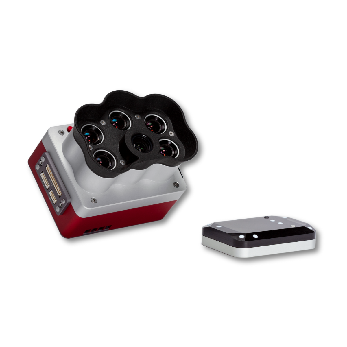 WISPR MicaSense RedEdge-P multispectral payload, rear view showing housing, cable, and top sensor