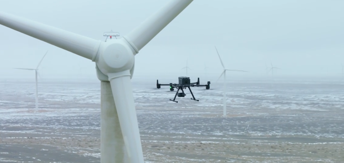 DJI M350 drone being used to inspect windvanes